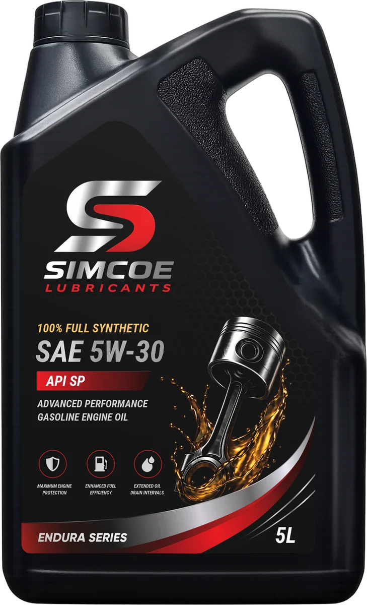 Endura SAE 5W-30 Full Synthetic 5 litre front label